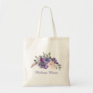 Floral watercolor tote called personalized Unique, haute qualité