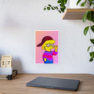 Poster Simpson Premium Autocollant A4 – Vinyle Haute Définition – Déco Sans Limite (Toutes Surfaces)