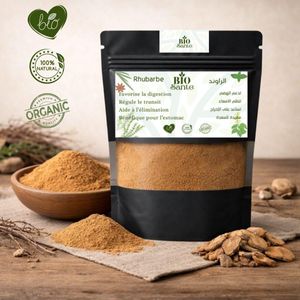 BIO SANTE Poudre végétale de rhubarbe 200g racine soigneusement préparée