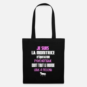 Je suis la monitrice d'équitation psychotique- , حقيبة تسوق قماشية 35 × 40 سم - حقيبة اليد