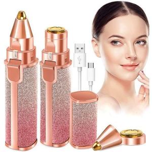 2 في 1 قابلة للشحن الكهربائية أداة قص الحواجب لنزع الشعر الإناث الجسم الوجه أحمر الشفاه شكل إزالة الشعر ماكينة حلاقة صغيرة غير مؤلمة