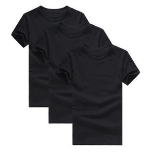 T-shirt  Pack de 3 Noir à manches courtes 100% t-shirt hommes marque vêtements d'été solide t chemise masculine casual T-shirts