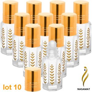 NASAMAT Lot de 10x3ml flacons Musc Tahara Musc Fragrance Durable Parfum intime Unisexe Idéal pour Quotidien