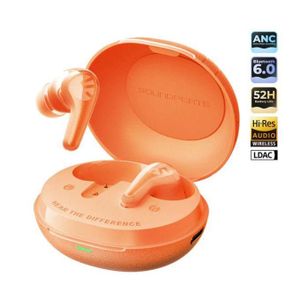 Soundpeats Écouteurs sans fil C30 - Bluetooth 6 - Drivers 12mm - 6 micros avec ENC - Appels clairs avec basses profondes, Mode jeu, Autonomie 52h, IPX4, Personnaliser l'EQ via l'application - Orange
