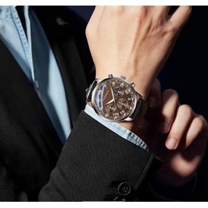  Montre Homme Noire – Bracelet Cuir PU – Cadran Rond à Chiffres Romains – Style Élégant Décontracté