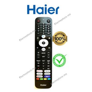 Haier Télécommande Vocale d'Origine Smart TV – Compatible Smart LED, 4K UHD, QLED, Android TV et Google
