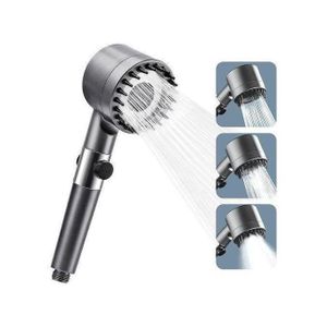 دش تدليك متعدد الوظائف، مجموعة رأس دش محمول عالي الضغط، مفتاح بزر واحد، 3 أوضاع للتدليك وتجميل البشرة، رشاش رأس دش مع فلتر