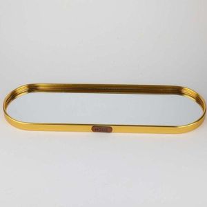Plateau Miroir Ovale Doré Premium