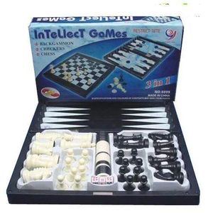Jeu de société Jouet d'intelligence Chess dame backgammon 3 en 1
