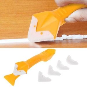 Pelle de Calfeutrage Professionnelle en Silicone 4 en 1,grattoir d’angle pour colle de verre