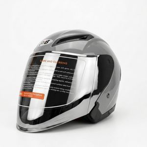 Byb Casque Moto Premium Gris Double Visière – Casque Jet Scooter Léger Anti-Rayure pour Honda SH 125 150 350, NMAX, XMAX & PCX
