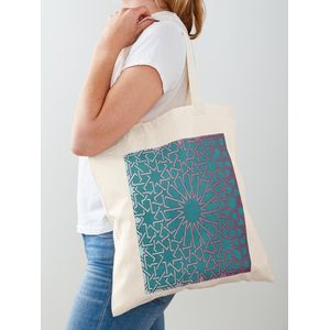 حقيبة يد قطن كلاسيكية باللون الفيروزي الجميل