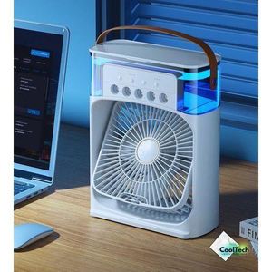 Ventilateur Industriel Rechargeable 3 en 1 – Climatiseur Portable avec Humidificateur et LED