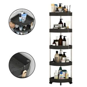 Étagère d’angle à roulettes 5 niveaux