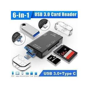 Lecteur de carte 6 en 1 - CARD READER - USB 3.0 - OTG - Compatible Android et iMac - Noir
