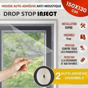Drop Stop Maille de fenêtre filet mouche insecte moustique papillon de porte filet piège guêpe 130 x 150 cm