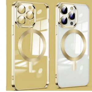 Pochette pour Coque  iPhone 15 pro ransparent Qualite supérieur Gold