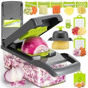 CoupeChef Gris & Vert – Mandoline Multifonction 12 en 1
