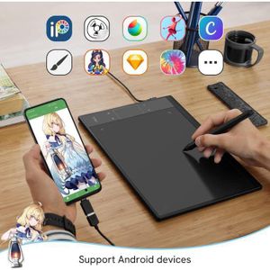 VEIKK A30 Tablette Graphique 10 * 6 Pouces,Tablettes Graphiques avec Stylet Passif 8192 Niveaux avec 4 Touches Tactiles et 1 Un pavé Tactile, Dessin Numérique Compatible avec Mac Windows Linux