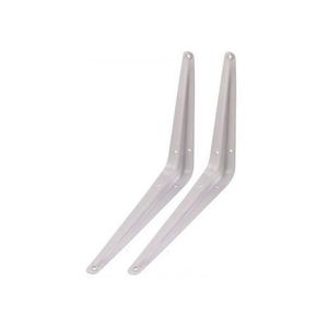 2 Pcs Triangle Support  Console Simple En Acier 35Cm Blanche