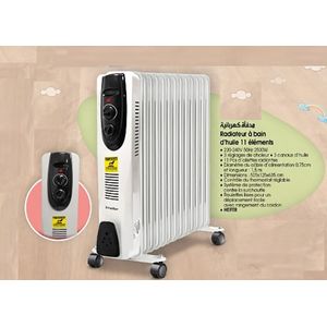 chauffage électrique - Radiateur bain d'huile 11 ELEMENT - 2500W - R'PUR