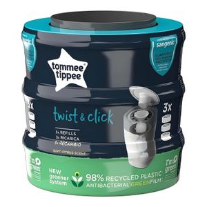 tommee tippee Recharges pour Poubelle à Couches - Système Twist & Click - Hygiène Bébé et Maison - Parfum Agrumes Doux