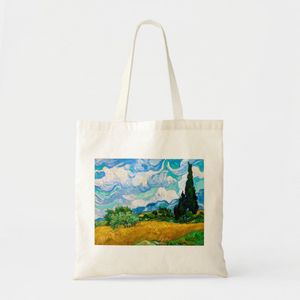 Bag tote Bag with cypress, Van Gogh Unique, haute qualité