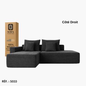 MAISON GOOD AND WELL Canapé Boreal Noir anthracite - 100% mousse haute densité compressée