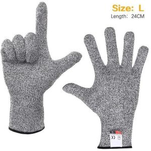Gants Anti-Coupure Niveau 5 - Résistants aux Coupures - Cuisine & Travail - Gris - Taille L