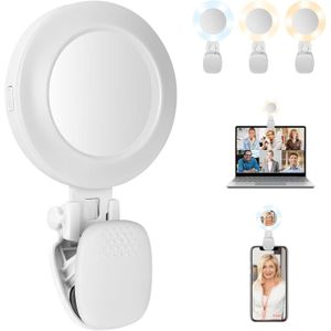 Anneau lumineux pour téléphone portable, lumière vidéo avec miroir,  intensité variable et 5 niveaux de luminosité, anneau de selfie rotatif à 180°, lumière de vidéoconférence pour Tiktok