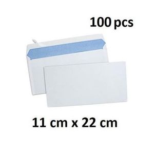 Lot de 100 Enveloppes blanches C6 auto-adhésives (SF)