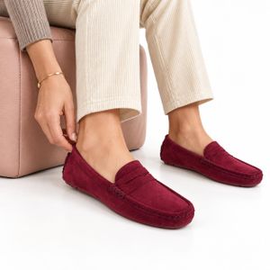 Tifano Mocassin pour femme M2023 bordeaux  daim