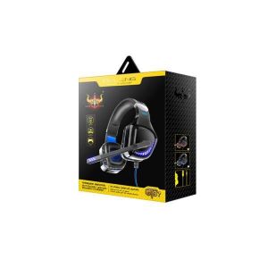 Ovleng Casque audio filaire supra-auriculaire  GT97 USB + 3,5 mm, stéréo professionnel pour jeux e-sport avec éclairage LED - Noir/Bleu