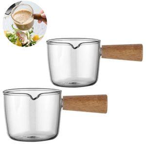 0522041818 pour commanderSet de 2 Saucières en verre, Mini plats à Sauce avec poignée en Bois