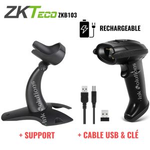 ZKTeco ZK TECO 103 Lecteur code à barres sans fil + câble + USB + Support (ZKB103)