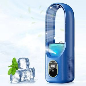 Ventilateur Sans Lames Brumisateur Intégré Écran LED - Climatiseur Mobile Silencieux 3 Vitesses Minuterie