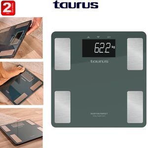 Taurus Pèse personne balance en verre trempé Inception Perfect permet de mesurer le poids, la graisse, l’eau corporelle-2ans de garantie