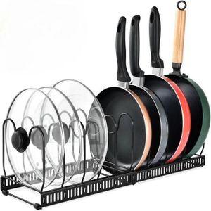 Aceyoon Pan Holder Organisateur de Cuisine Extensible avec 10 Compartiments et Support Couvercle pour Poêles, Casseroles et Wok