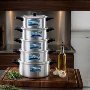 Batterie de cuisine en aluminium de haute qualité – Épaisseur renforcée (5 tailles) 
