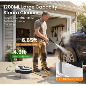 2500W Handheld Steam Cleaner for Home, 6-Level High Pressure Steam Gun, Steam Machine w/40.6oz Tank, Portable Car Steamer for Auto Detailing & Cleaning, Car, Floor, Furniture, Tile Grout, Wall Visit the EasyWox Store