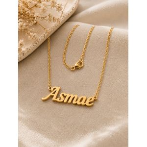 Chaine ou collier avec prénom ASMAE en acier inoxydable