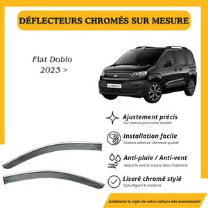 Déflecteur d’air noir et chromé Fiat Doblo 2023 >