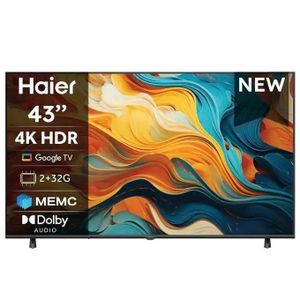 Haier Smart TV 43" 4K UHD Smart Google TV, HDR10, HDMI 2.1, Bluetooth & Wi-Fi 2ans de garantie