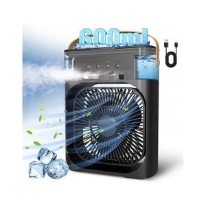 3/1 Climatiseur portable, petit refroidisseur d'air, veilleuses LED, ventilateur humidificateur