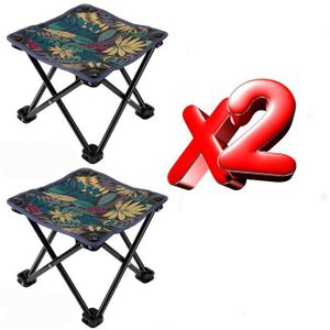 Lot de 2 chaises de camping pliantes - portables - légères - supportent jusqu'à 150 kg - parfaites pour voyage pêche jardin plage