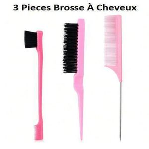 3 Pièces Ensemble De Coiffure ,Brosse À Cheveux Pour Coloration couleurs aléatoire 