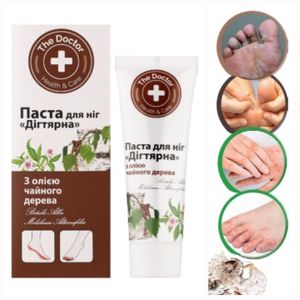 the doctor معجون للقدمين بالقطران الطبيعي وزيت شجرة الشاي الأساسي، يعمل ضد تهيجات وإحمرار جلد القدمين، يقاوم الفطريات، يلين وينعش البشرة