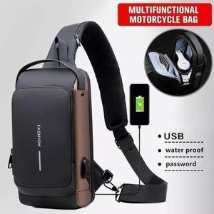 Nouveau Sacoche en cuir, Sac à bandoulière, Sac à dos/Poitrine , Sac à main / Mini Sac pour Ordinateur Homme Femme, Antivol, Imperméable, étanche, pour loisirs, sport et voyages, Port USB, Verrou, Mot Passe, Multifonctions, Haute qualité