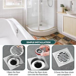 Siphon de sol de douche, anti-refoulement, bouchon anti-odeur, bouchon de vidange de sol