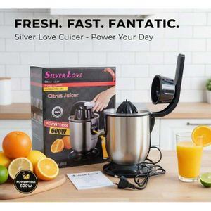 Presse-agrumes électrique Silver Love 600W – Acier inoxydable